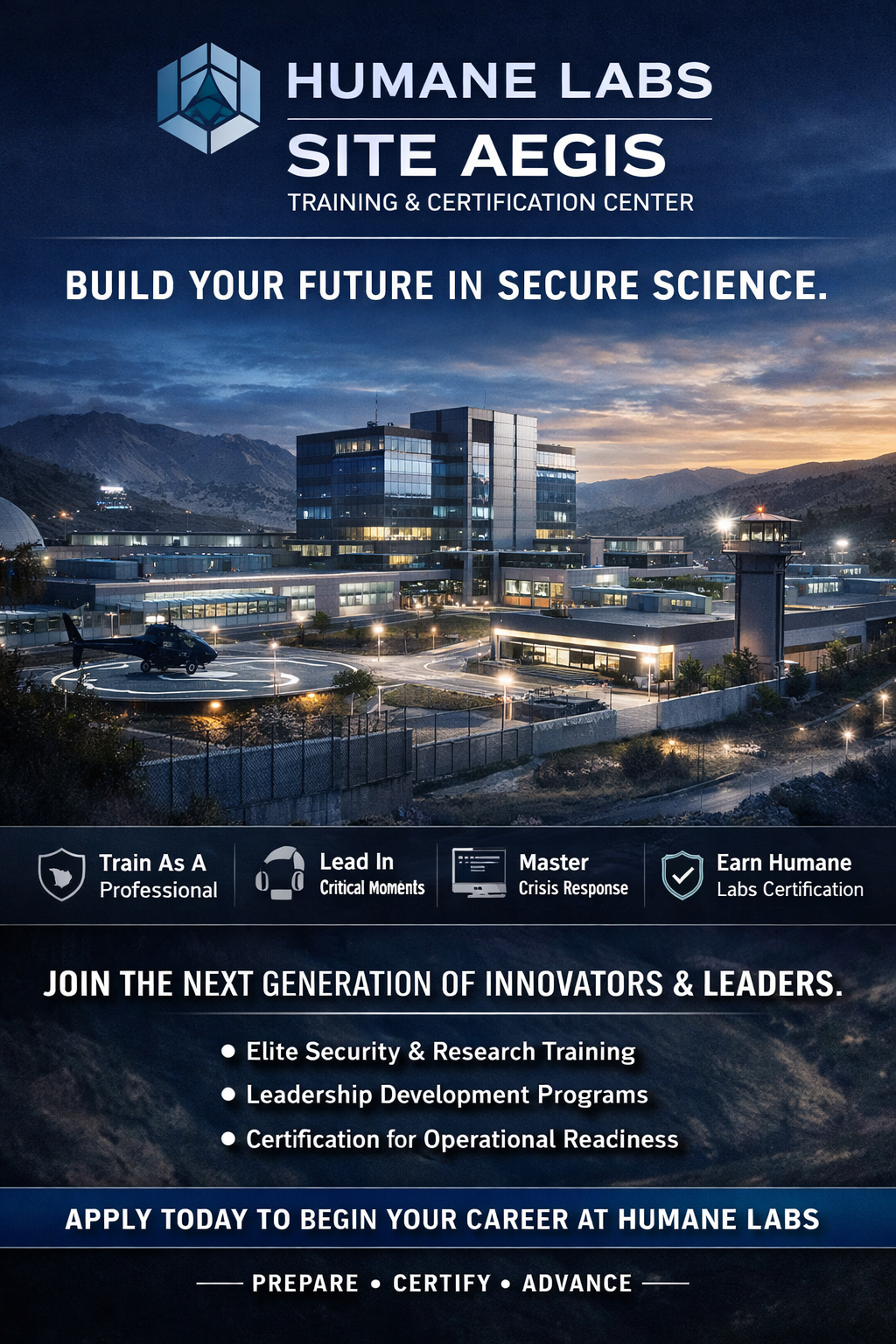 Site AEGIS: Humane Labs Academy & Certification Facility